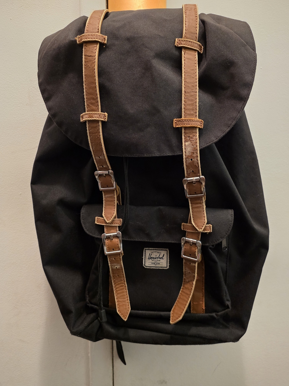 Herschel Black Canvas Backpack